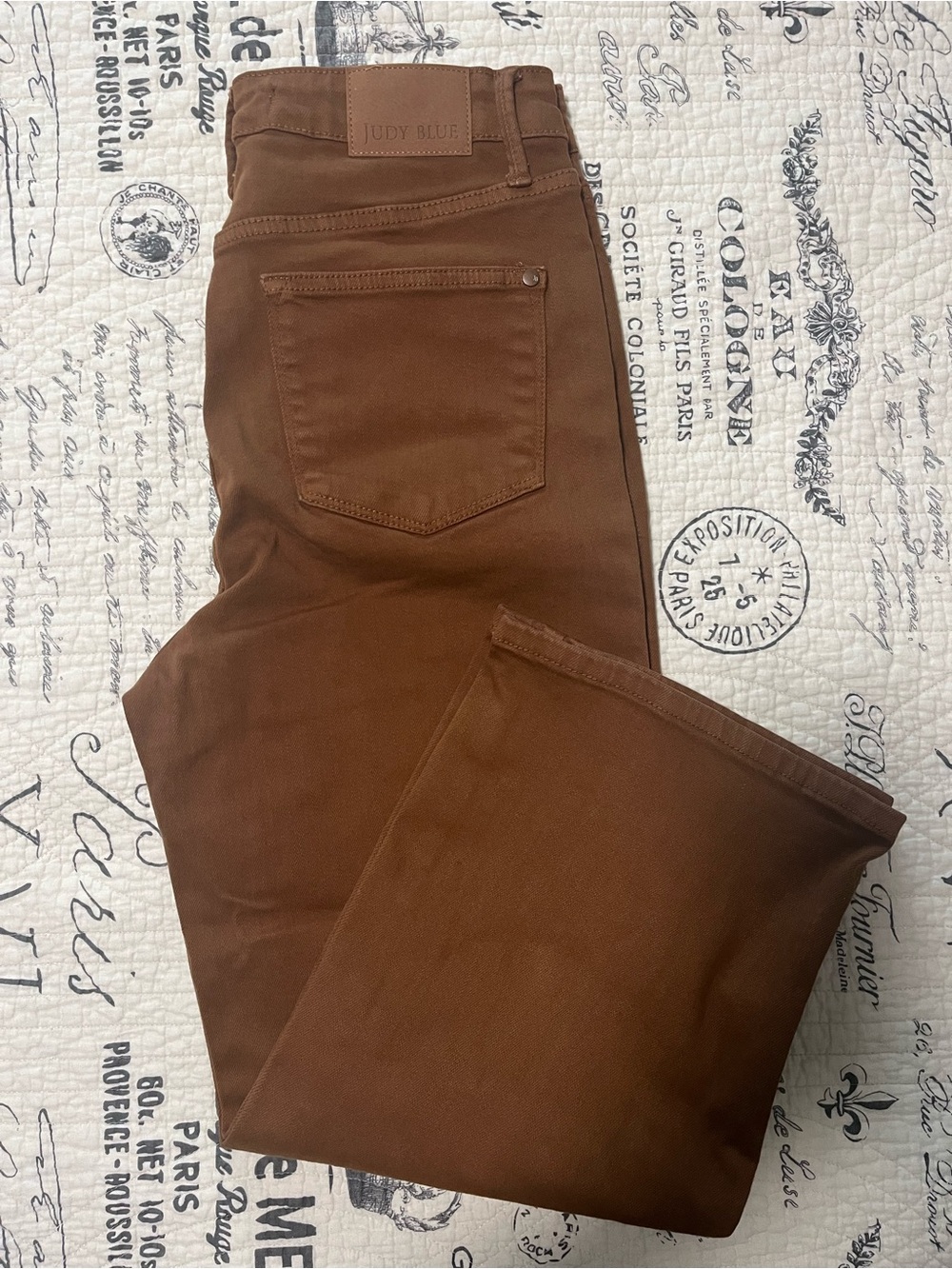 Judy Blue Warm Brown Jeans with Leather Patch